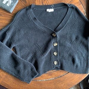 Cropped button up cardigan